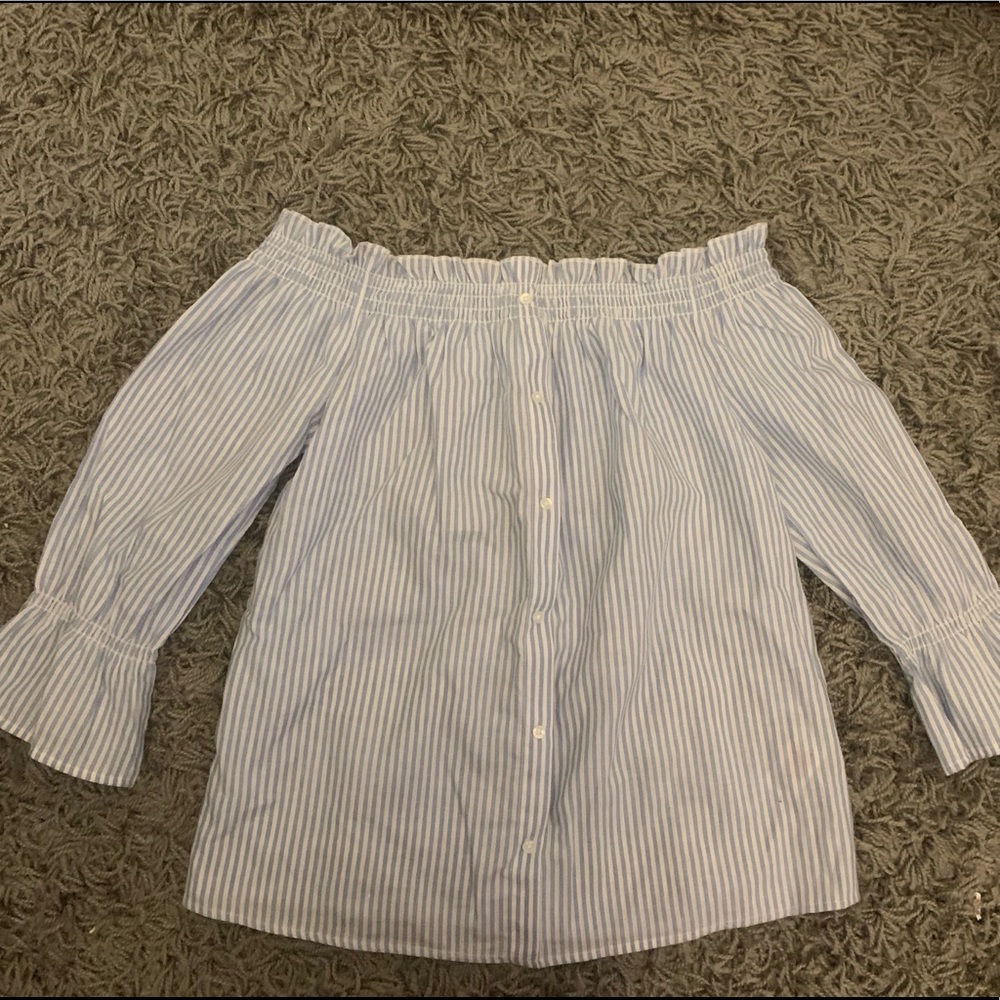 Striped off the shoulder blouse